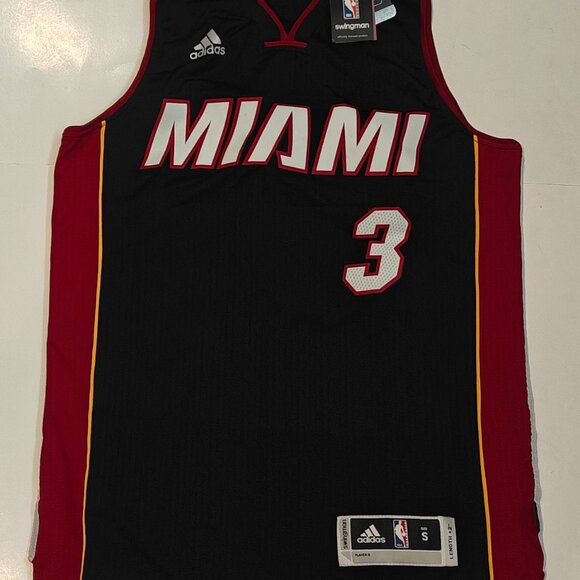 NWT Vintage Adidas Dwyane Wade Miami Heat Jersey Men's Size S Small 2015 Retro - Picture 2 of 15